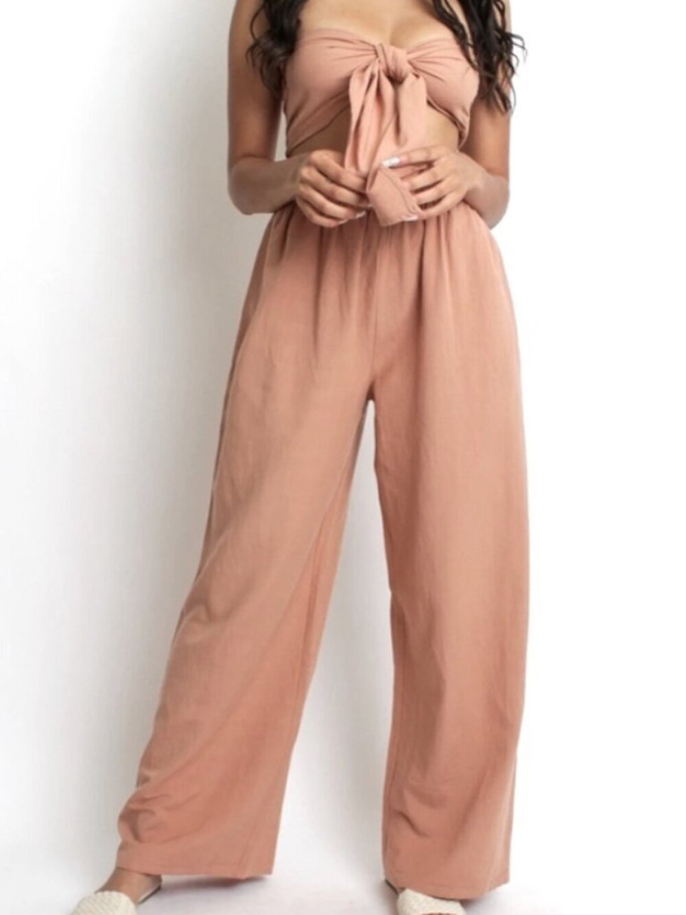 Malibu Bum Two Piece Linen Style Set - Picture 3 of 3